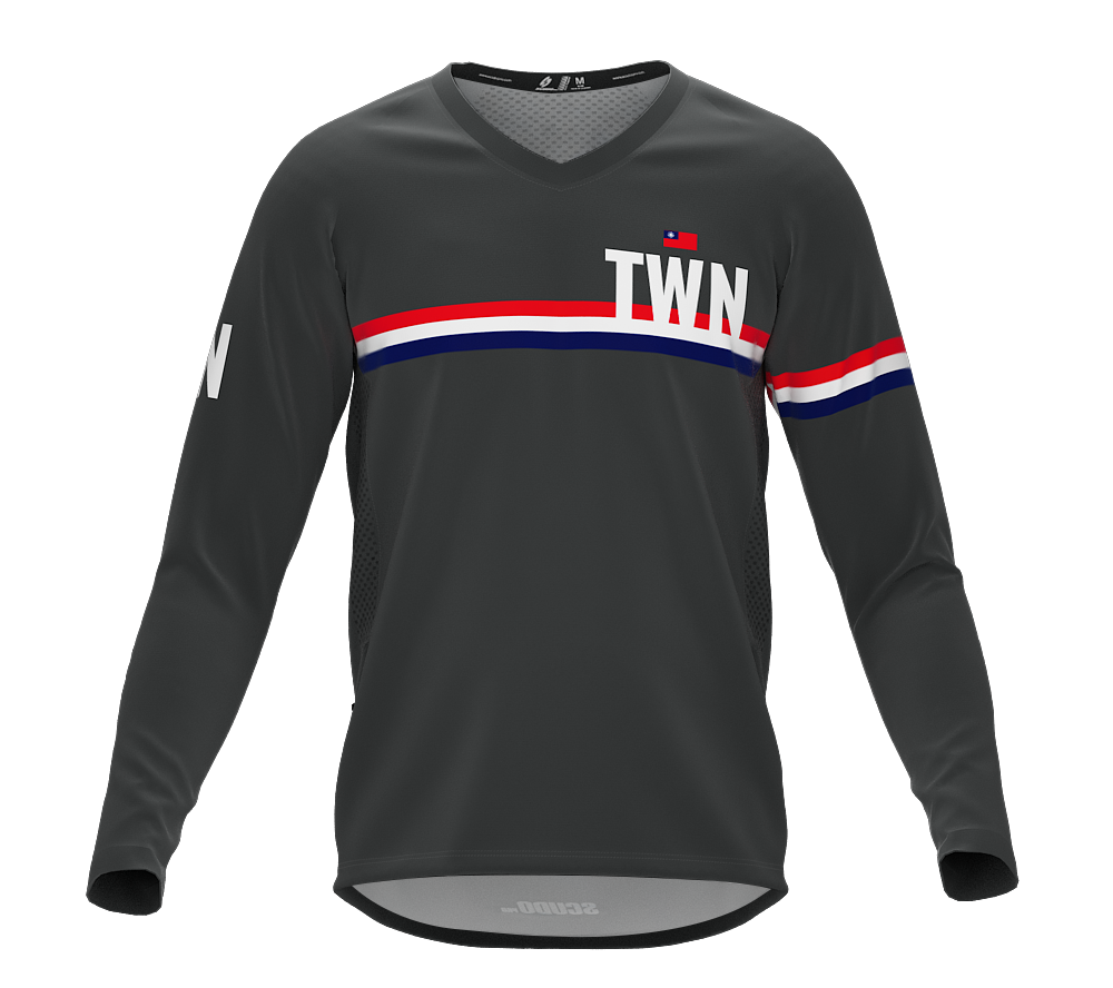 MTB BMX Cycling Jersey Long Sleeve Code Taiwan Gray for Men and Women