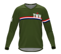 MTB BMX Cycling Jersey Long Sleeve Code Taiwan Green for Men and Women