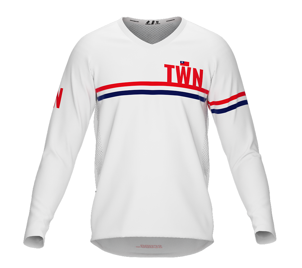 MTB BMX Cycling Jersey Long Sleeve Code Taiwan White for Men and Women