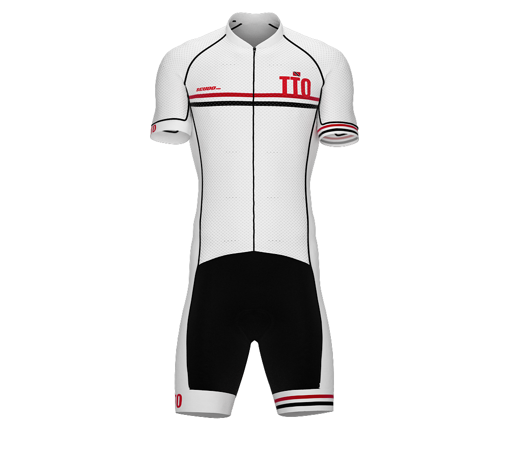 Trinidad And Tobago White Code Cycling Speedsuit for Men
