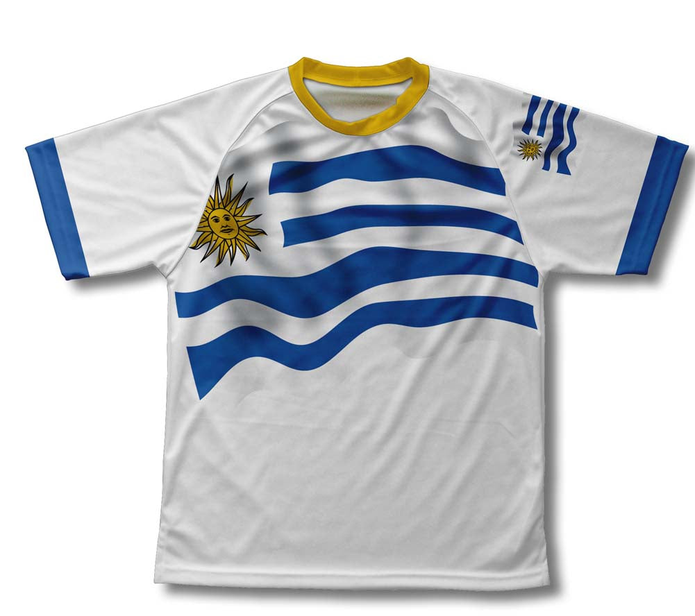 Uruguay Flag Technical T-Shirt for Men and Women