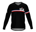 MTB BMX Cycling Jersey Long Sleeve Code United States Black for Men and Women