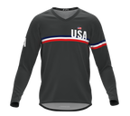MTB BMX Cycling Jersey Long Sleeve Code United States Gray for Men and Women