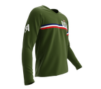MTB BMX Cycling Jersey Long Sleeve Code United States Green for Men and Women