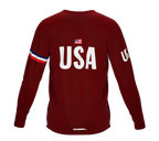 MTB BMX Cycling Jersey Long Sleeve Code United States Vine for Men and Women