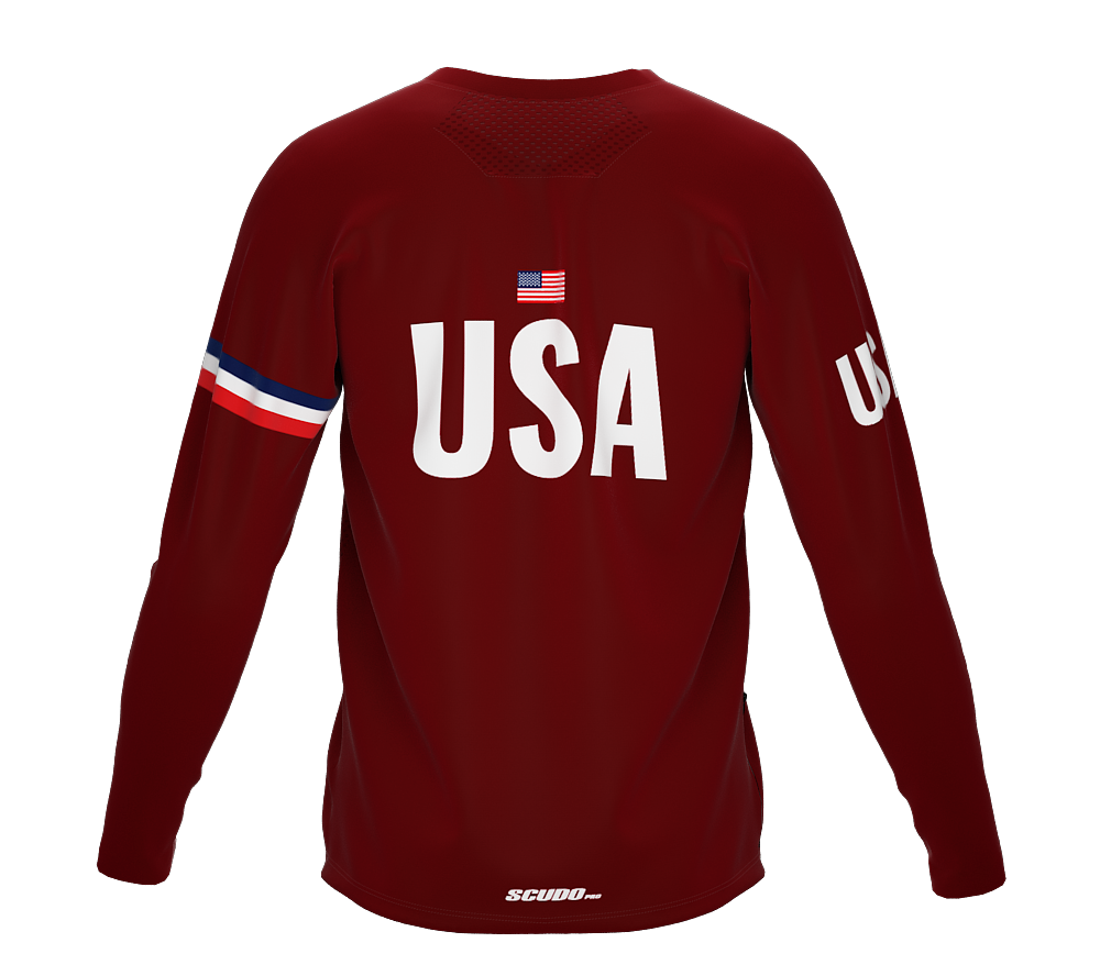 MTB BMX Cycling Jersey Long Sleeve Code United States Vine for Men and Women