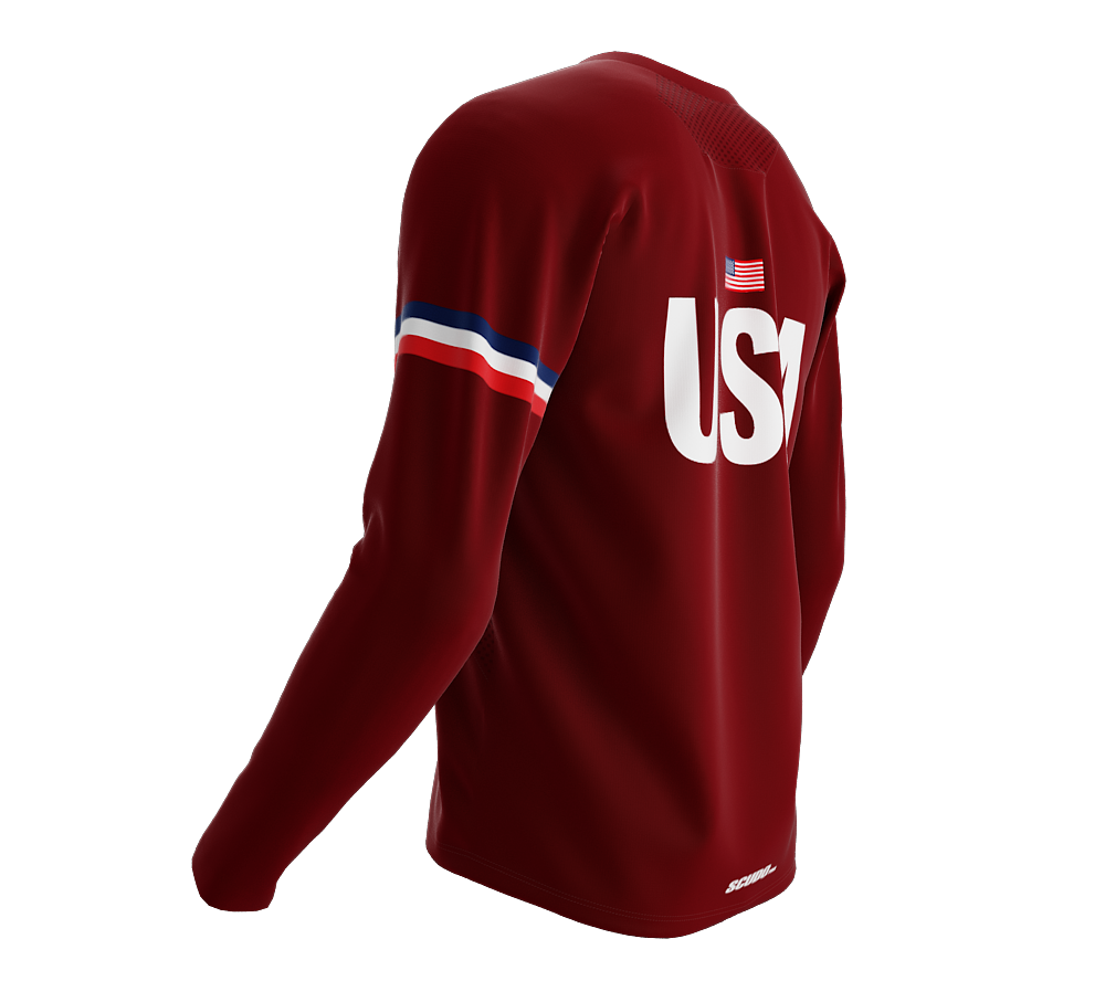 MTB BMX Cycling Jersey Long Sleeve Code United States Vine for Men and Women