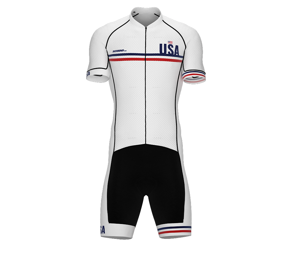 United States White Code Cycling Speedsuit for Men