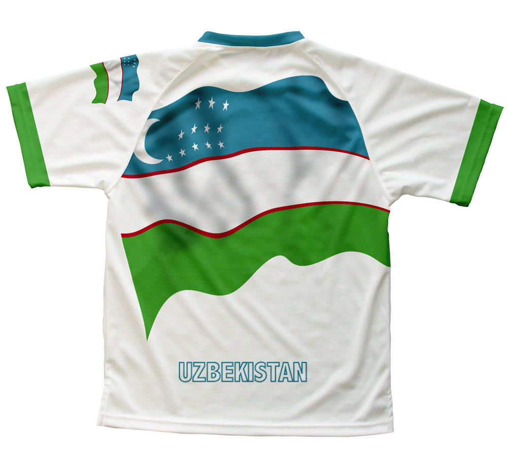 Uzbekistan Flag Technical T-Shirt for Men and Women
