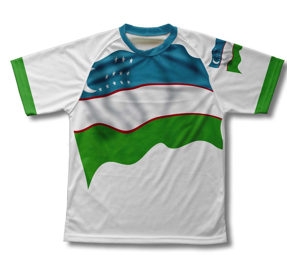 Uzbekistan Flag Technical T-Shirt for Men and Women