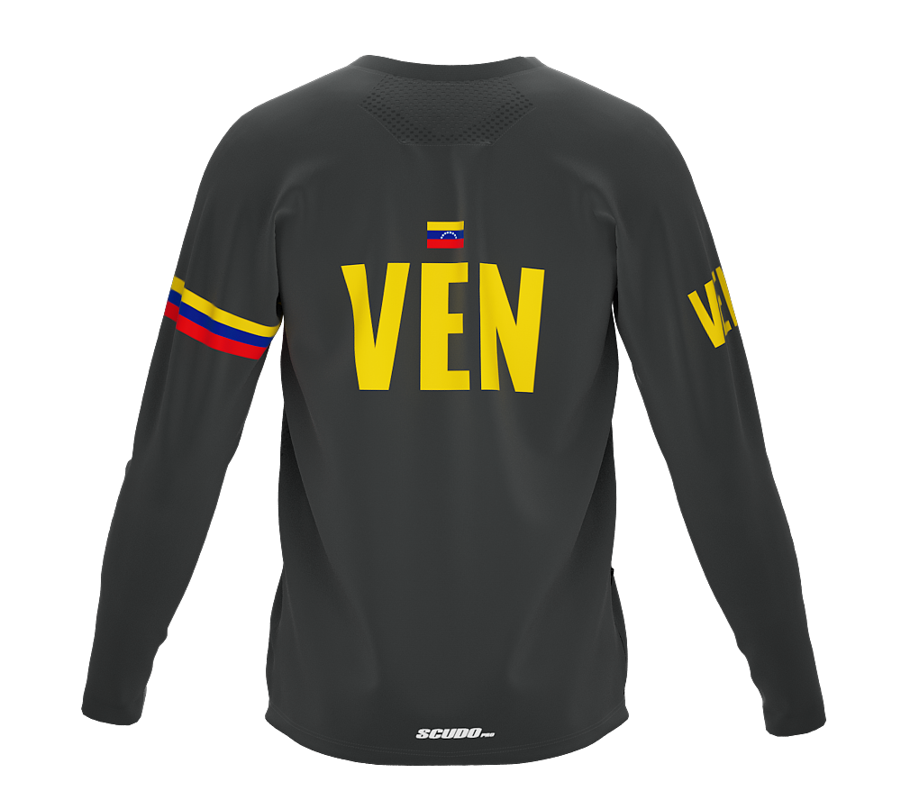 MTB BMX Cycling Jersey Long Sleeve Code Venezuela Gray for Men and Women
