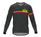 MTB BMX Cycling Jersey Long Sleeve Code Venezuela Gray for Men and Women
