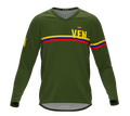 MTB BMX Cycling Jersey Long Sleeve Code Venezuela Green for Men and Women
