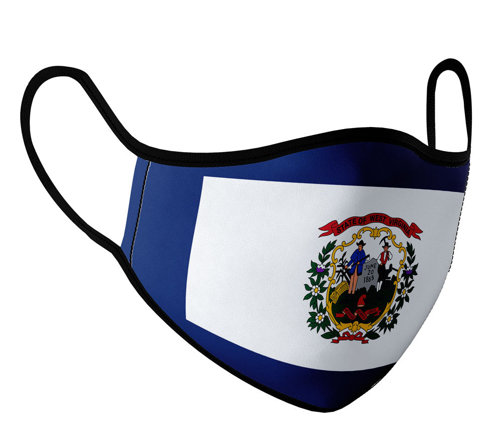 West Virginia - Face Mask with fluid and moisture resistant fabric. Reusable and Washable