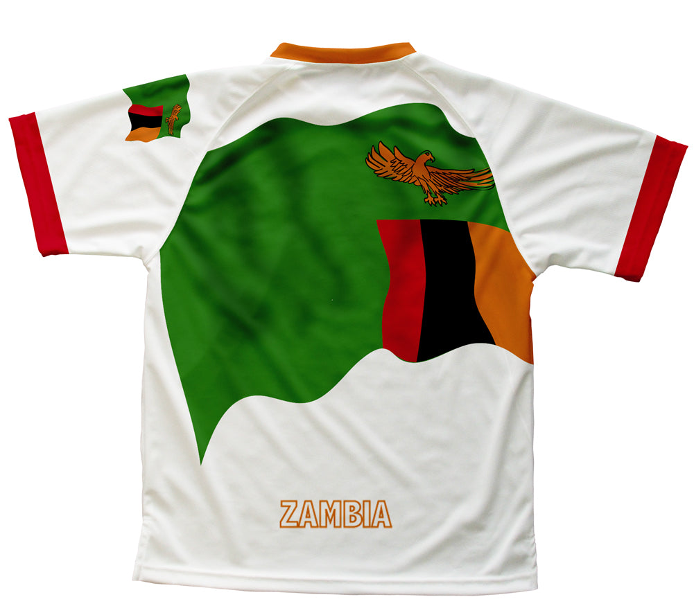 Zambia Flag Technical T-Shirt for Men and Women