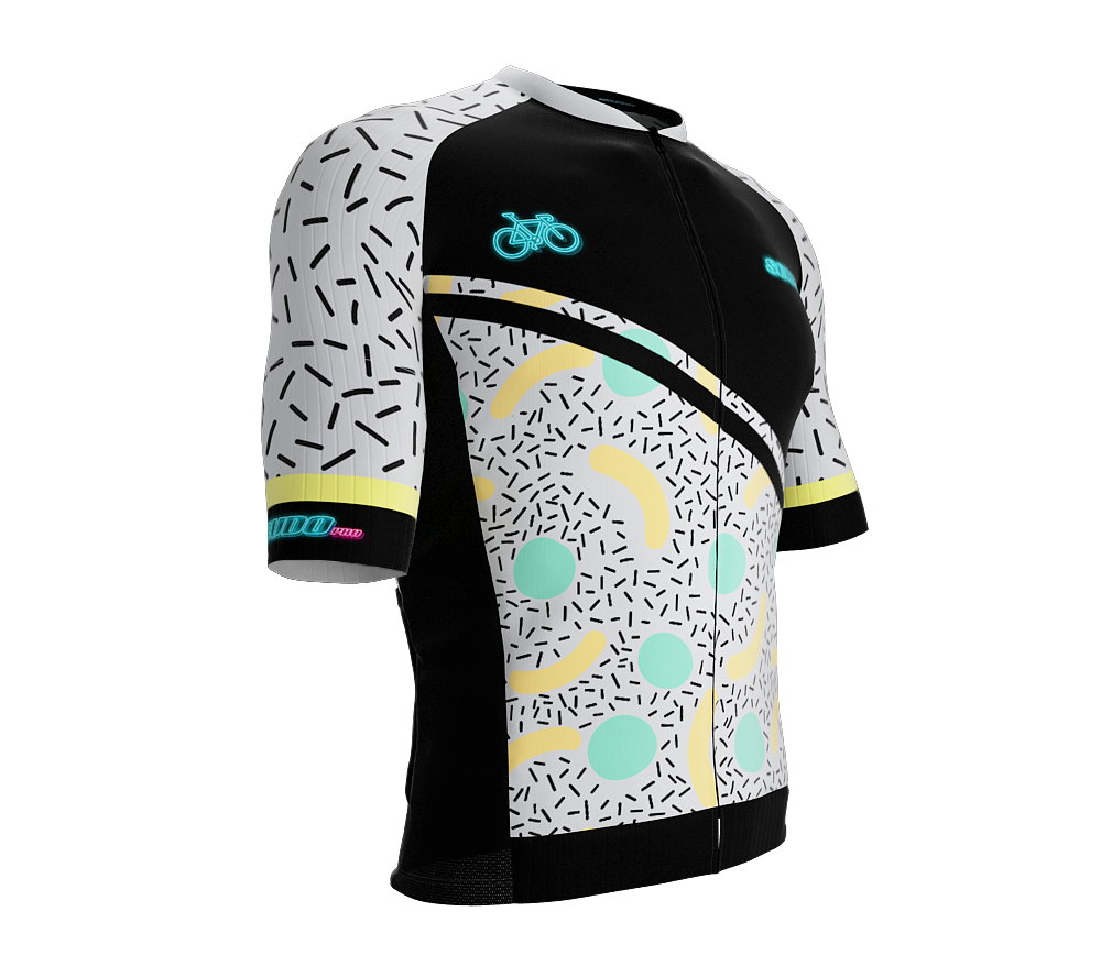 ScudoPro Elite Fit Short Sleeve Cycling Jersey Retro Abstract |  Men and Women