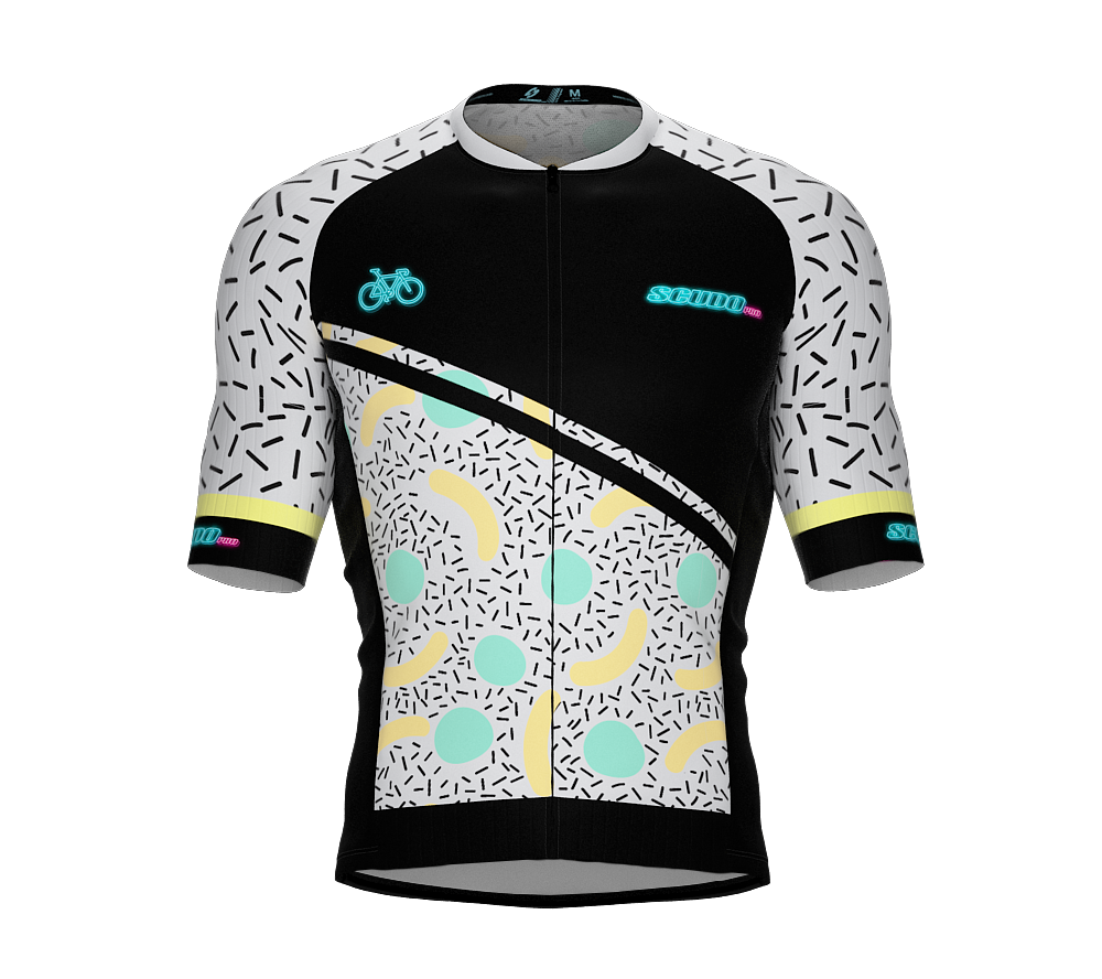 ScudoPro Elite Fit Short Sleeve Cycling Jersey Retro Abstract |  Men and Women
