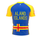 Aland Islands Full Zipper Bike Short Sleeve Cycling Jersey