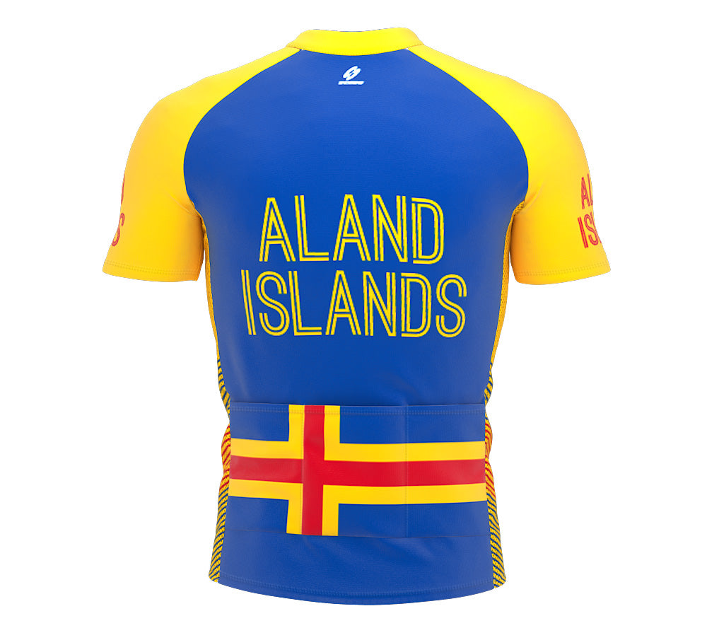 Aland Islands Full Zipper Bike Short Sleeve Cycling Jersey