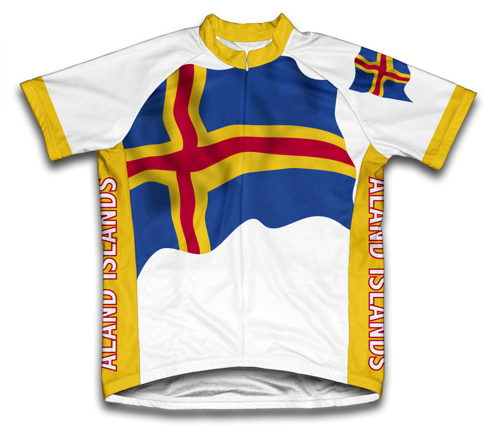 Aland Islands Flag Cycling Jersey for Men and Women
