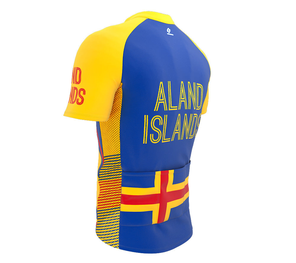 Aland Islands Full Zipper Bike Short Sleeve Cycling Jersey