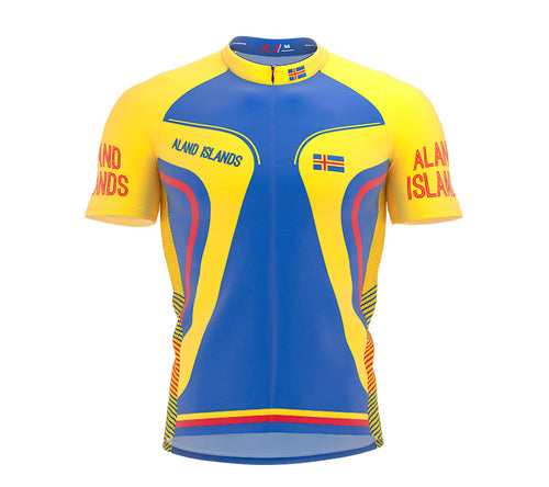 Aland Islands Full Zipper Bike Short Sleeve Cycling Jersey