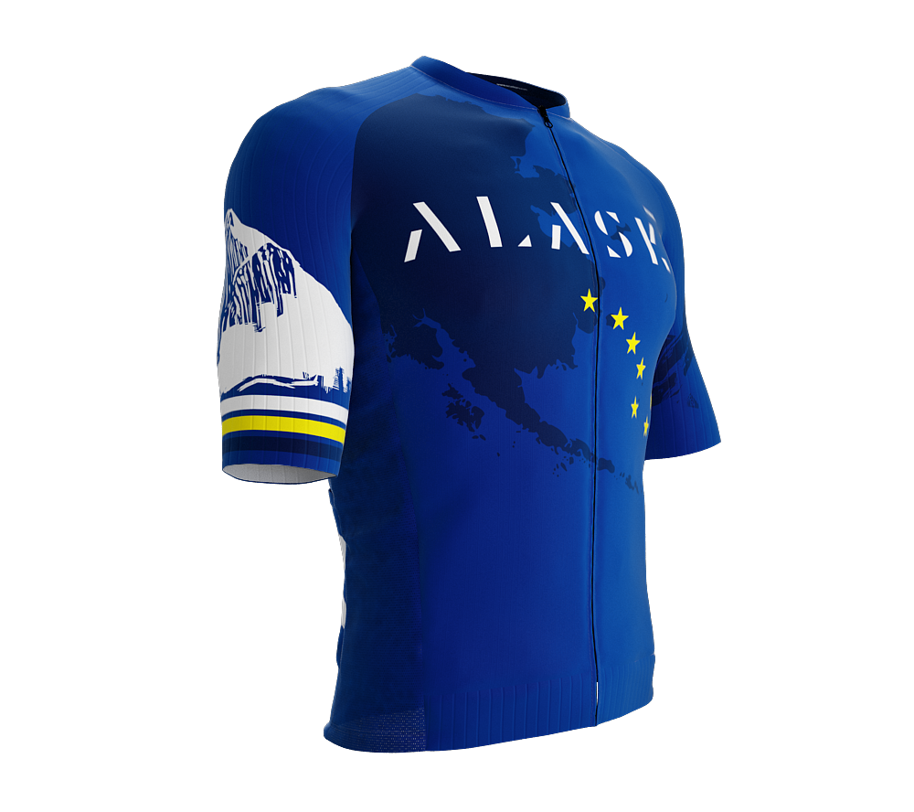 ScudoPro Pro-Elite Short Sleeve Cycling Jersey Alaska USA State Icon landmark symbol identity  | Men and Women