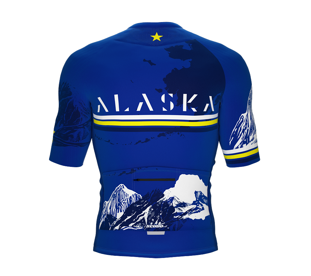 ScudoPro Pro-Elite Short Sleeve Cycling Jersey Alaska USA State Icon landmark symbol identity  | Men and Women