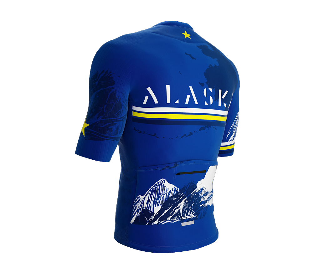 ScudoPro Pro-Elite Short Sleeve Cycling Jersey Alaska USA State Icon landmark symbol identity  | Men and Women