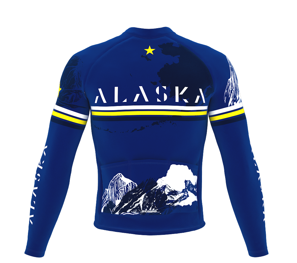 ScudoPro Pro Thermal Long Sleeve Cycling Jersey Alaska USA state Icon landmark identity  | Men and Women