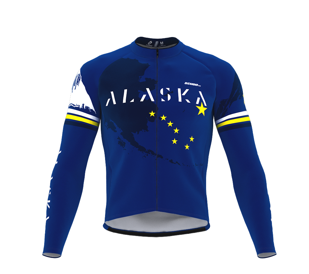 ScudoPro Pro Thermal Long Sleeve Cycling Jersey Alaska USA state Icon landmark identity  | Men and Women