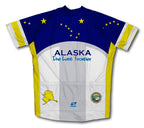 Alaska Flag Short Sleeve Cycling Jersey for Men and Women