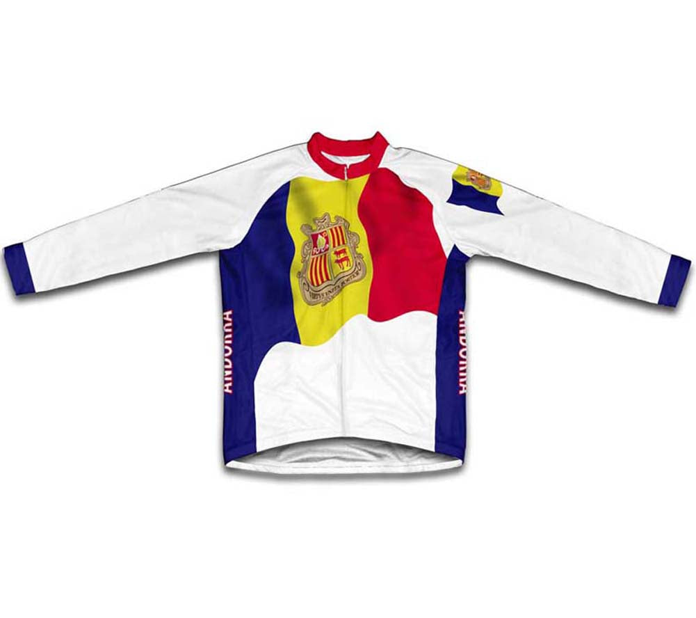 Andorra Flag Winter Thermal Cycling Jersey
