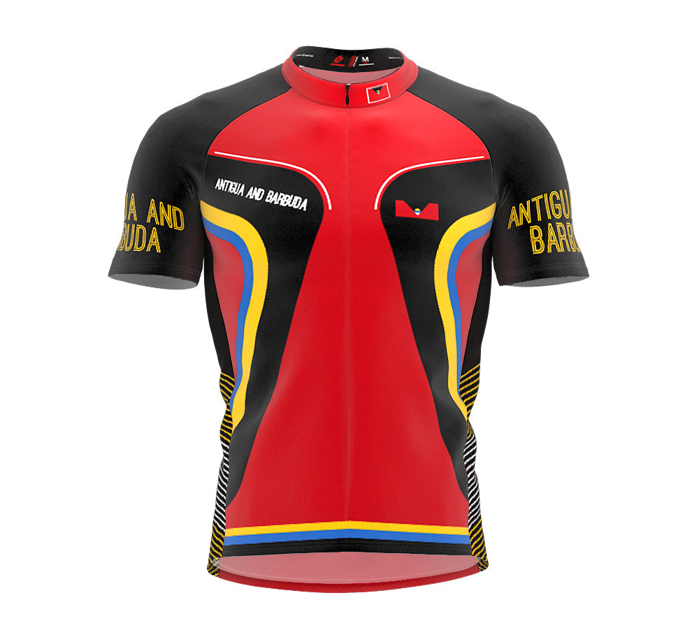 Antigua And Barbuda  Full Zipper Bike Short Sleeve Cycling Jersey