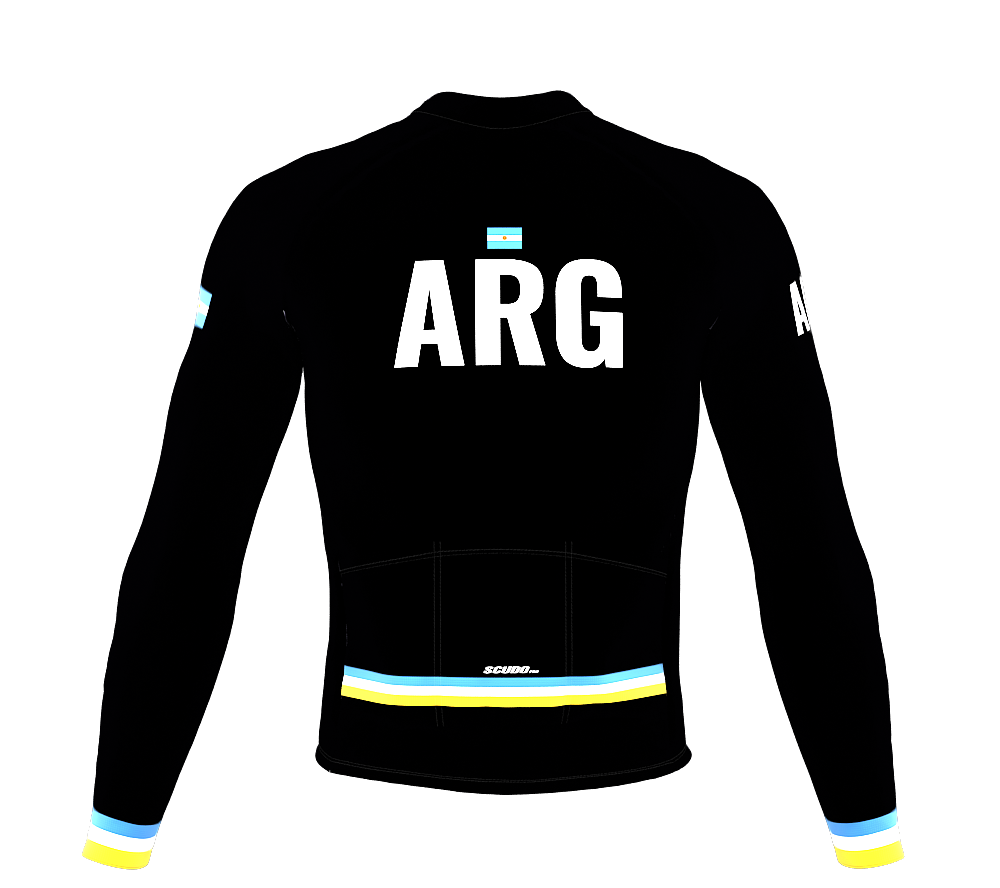 ScudoPro Pro Thermal Long Sleeve Cycling Jersey Country CODE Argentina Black | Men and Women