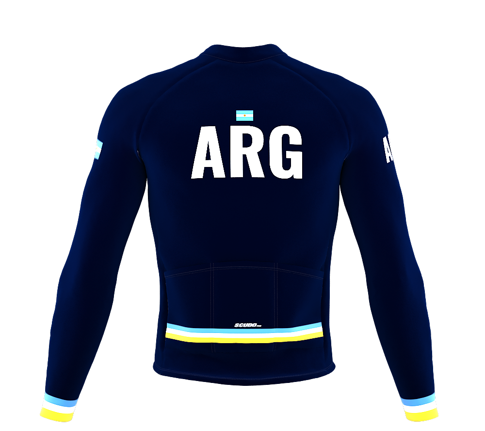 ScudoPro Pro Thermal Long Sleeve Cycling Jersey Country CODE Argentina Blue | Men and Women