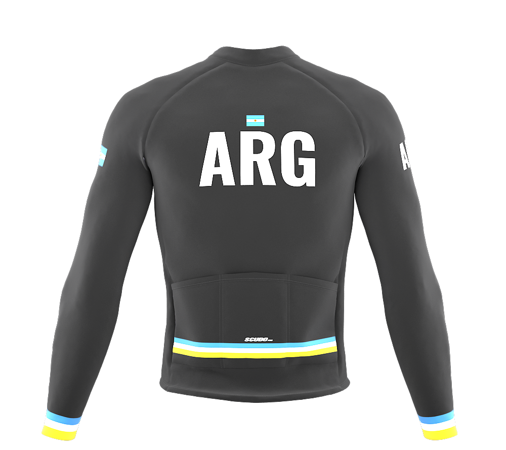 ScudoPro Pro Thermal Long Sleeve Cycling Jersey Country CODE Argentina Gray | Men and Women