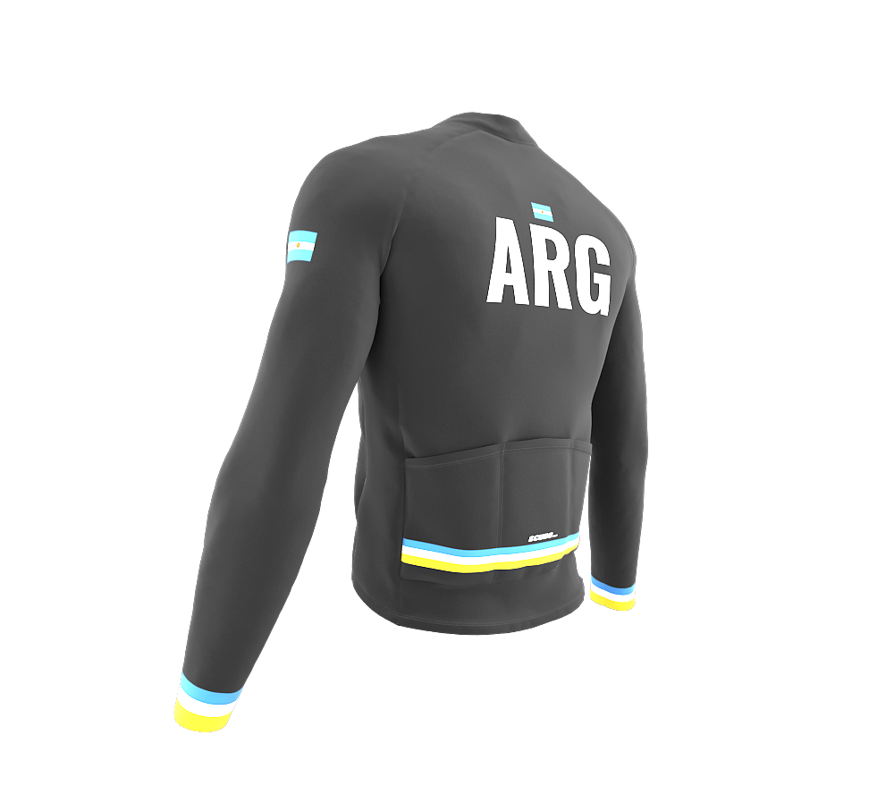 ScudoPro Pro Thermal Long Sleeve Cycling Jersey Country CODE Argentina Gray | Men and Women