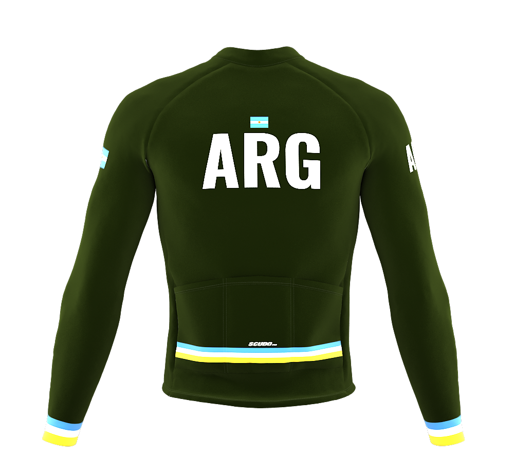 ScudoPro Pro Thermal Long Sleeve Cycling Jersey Country CODE Argentina Green | Men and Women