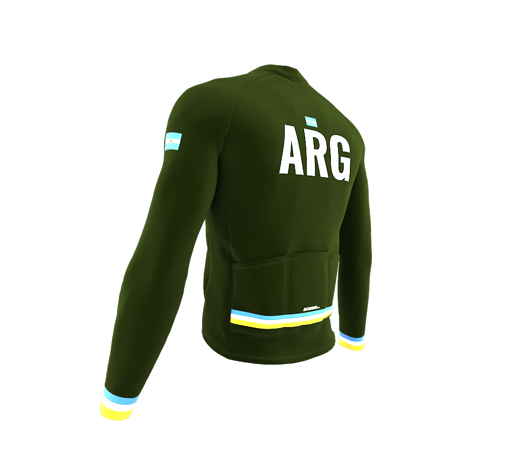 ScudoPro Pro Thermal Long Sleeve Cycling Jersey Country CODE Argentina Green | Men and Women