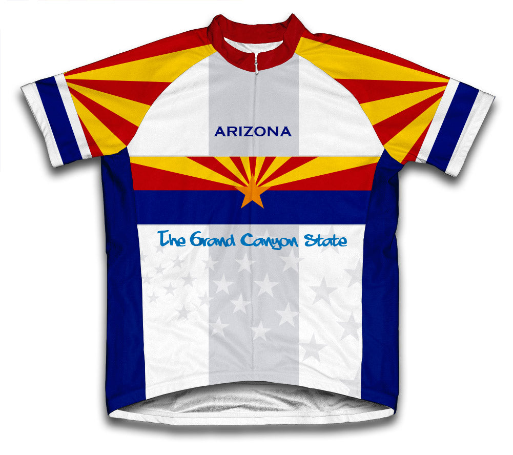 Arizona Flag Short Sleeve Cycling Jersey for Men and Women
