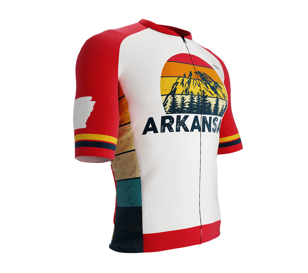 ScudoPro Pro-Elite Short Sleeve Cycling Jersey Arkansas USA State Icon landmark symbol identity  | Men and Women
