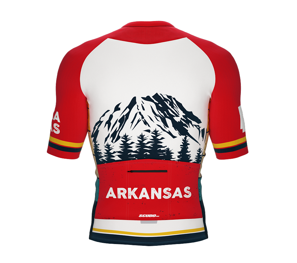 ScudoPro Pro-Elite Short Sleeve Cycling Jersey Arkansas USA State Icon landmark symbol identity  | Men and Women