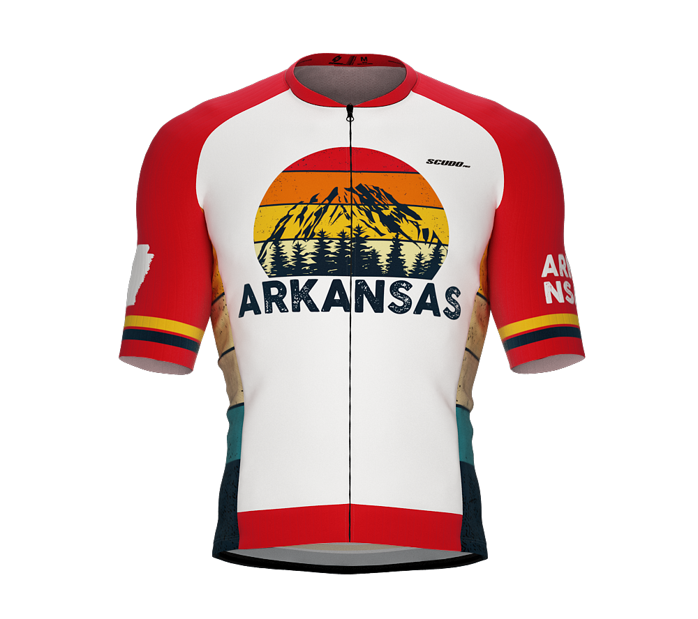 ScudoPro Pro-Elite Short Sleeve Cycling Jersey Arkansas USA State Icon landmark symbol identity  | Men and Women