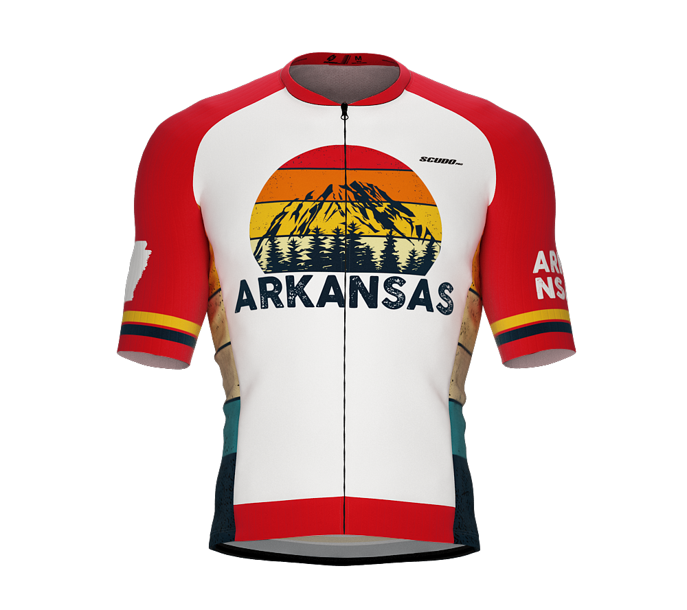 ScudoPro Pro-Elite Short Sleeve Cycling Jersey Arkansas USA State Icon landmark symbol identity  | Men and Women