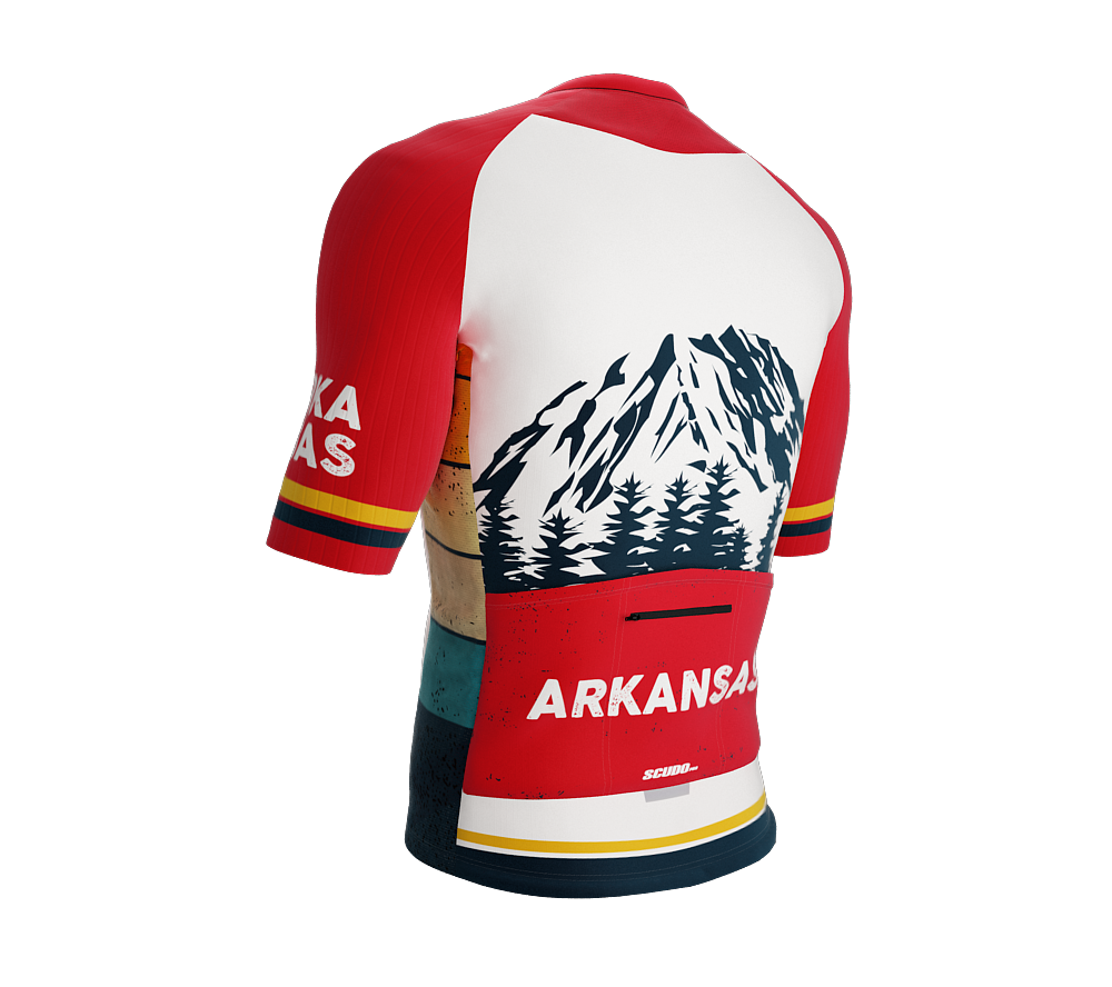 ScudoPro Pro-Elite Short Sleeve Cycling Jersey Arkansas USA State Icon landmark symbol identity  | Men and Women
