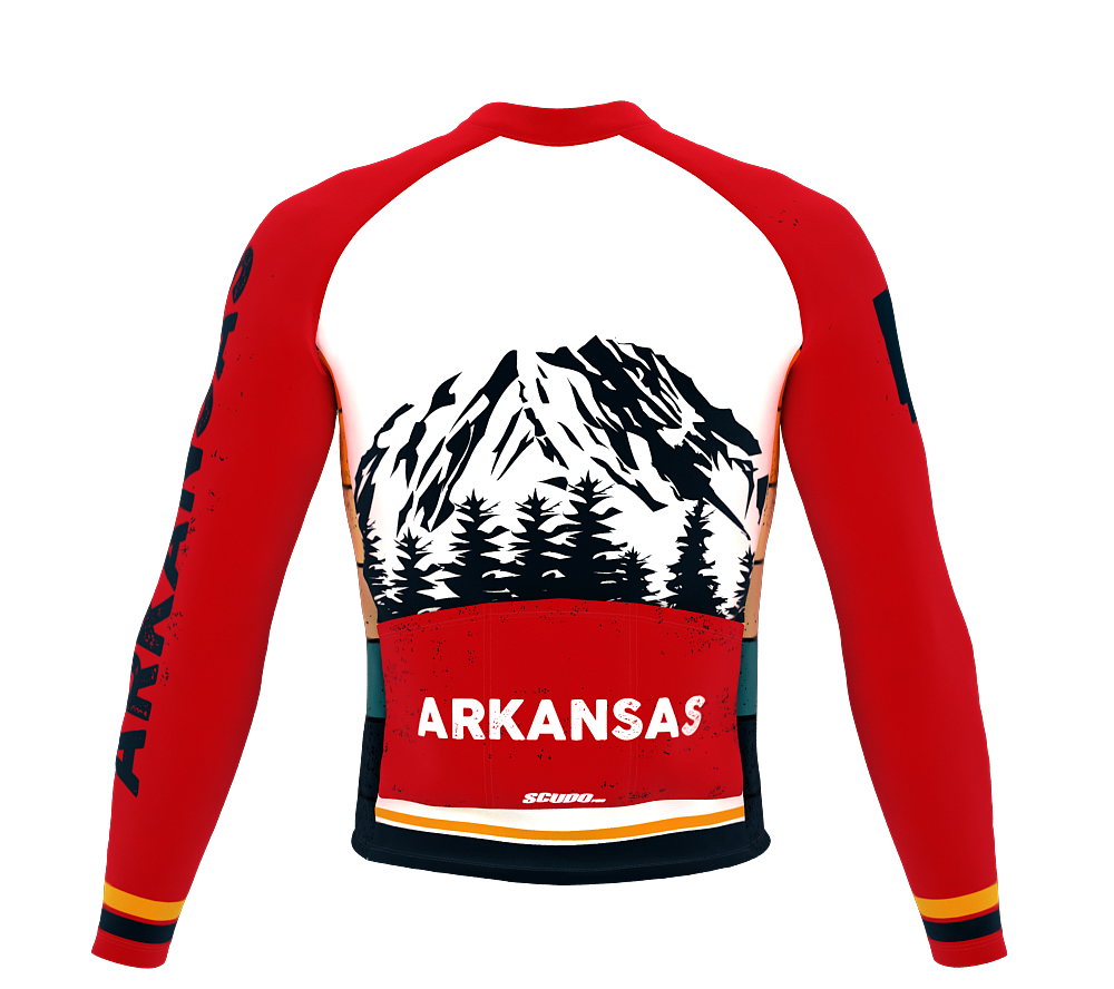 ScudoPro Pro Thermal Long Sleeve Cycling Jersey Arkansas USA state Icon landmark identity  | Men and Women