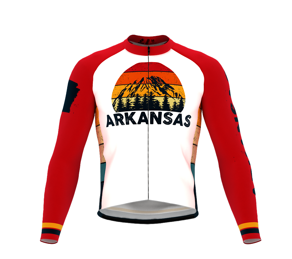 ScudoPro Pro Thermal Long Sleeve Cycling Jersey Arkansas USA state Icon landmark identity  | Men and Women