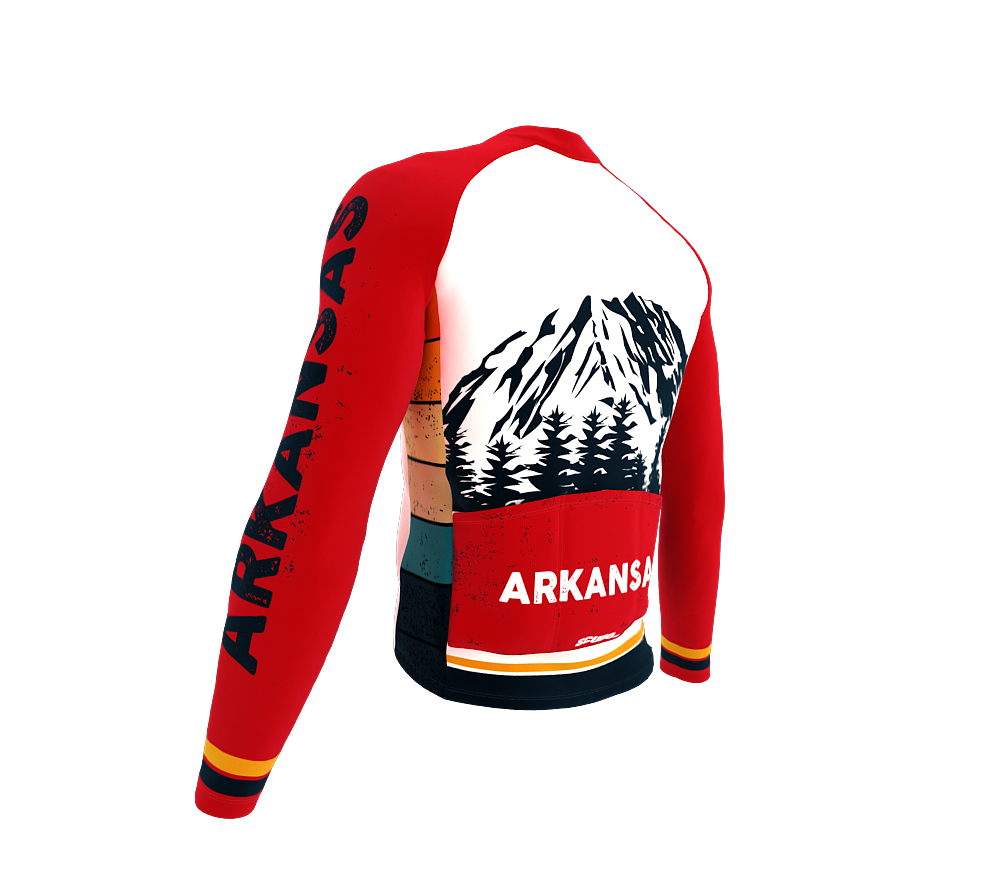 ScudoPro Pro Thermal Long Sleeve Cycling Jersey Arkansas USA state Icon landmark identity  | Men and Women