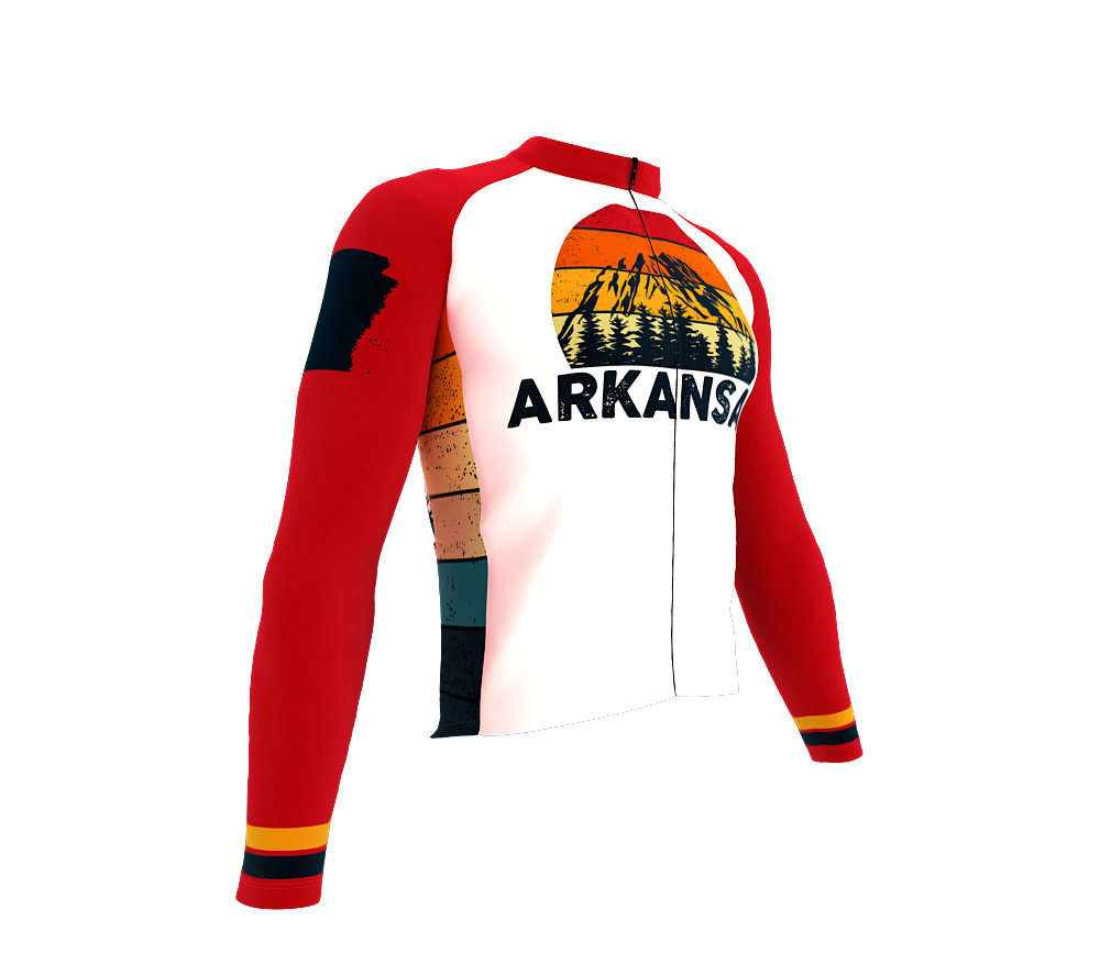 ScudoPro Pro Thermal Long Sleeve Cycling Jersey Arkansas USA state Icon landmark identity  | Men and Women